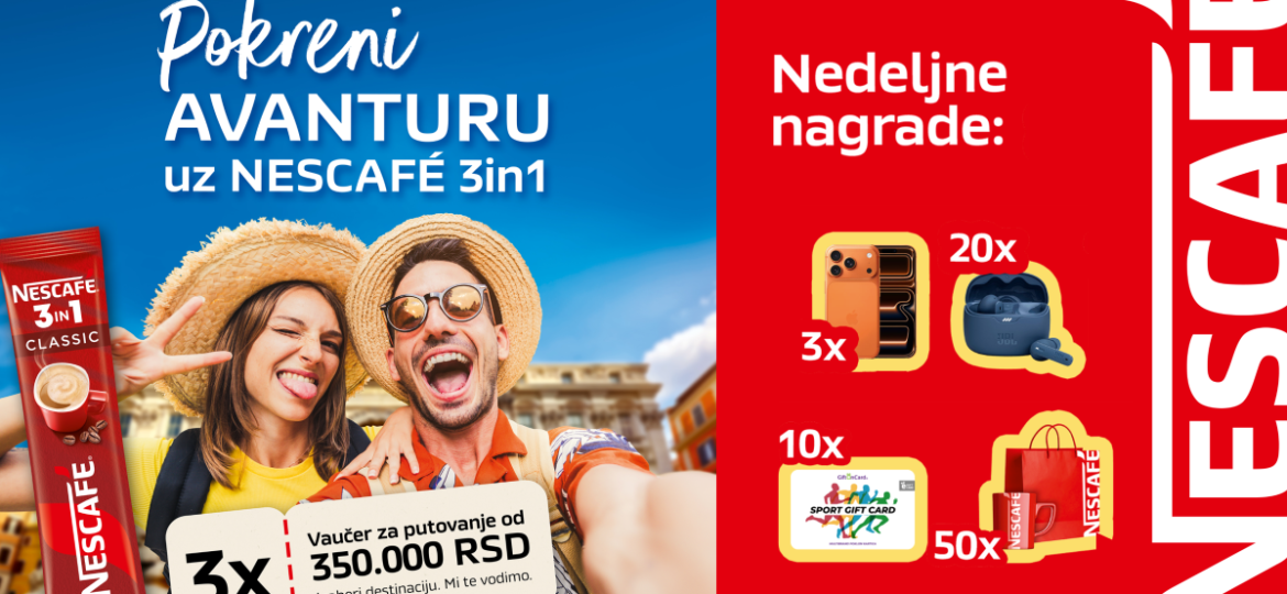Nescafe nagradna igra 2026: Pokreni avanturu uz Nescafé 3in1