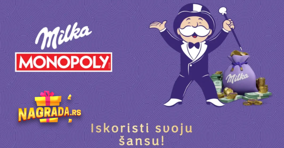 Milka MONOPOLY za nagrade - Milka nagradna igra 2026