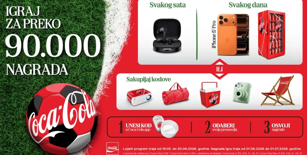 Coca-Cola nagradna igra 2026: Podeli, navijaj, osvoji uz Coca-Colu